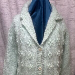 Cozy Vintage Italian made Mohair Textured Knit Cardigan